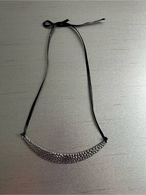 Silver tone plated Crescent shaped Large Pendant Fashionable Necklace